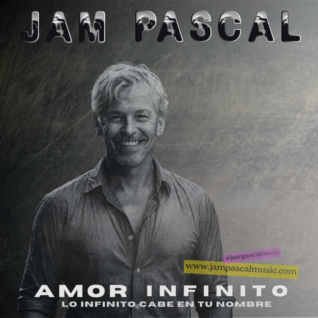 Portada del álbum Amor Infinito de Jam Pascal — música romántica espiritual, suave y eterna.